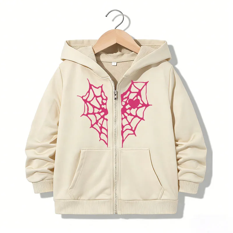 Streetwear Kids Zipper Hoodie Funny Casual Spider Hoodies Jackets Boys Girls Y2k Zip Up Sweatshirt Hoodies Children Clothing