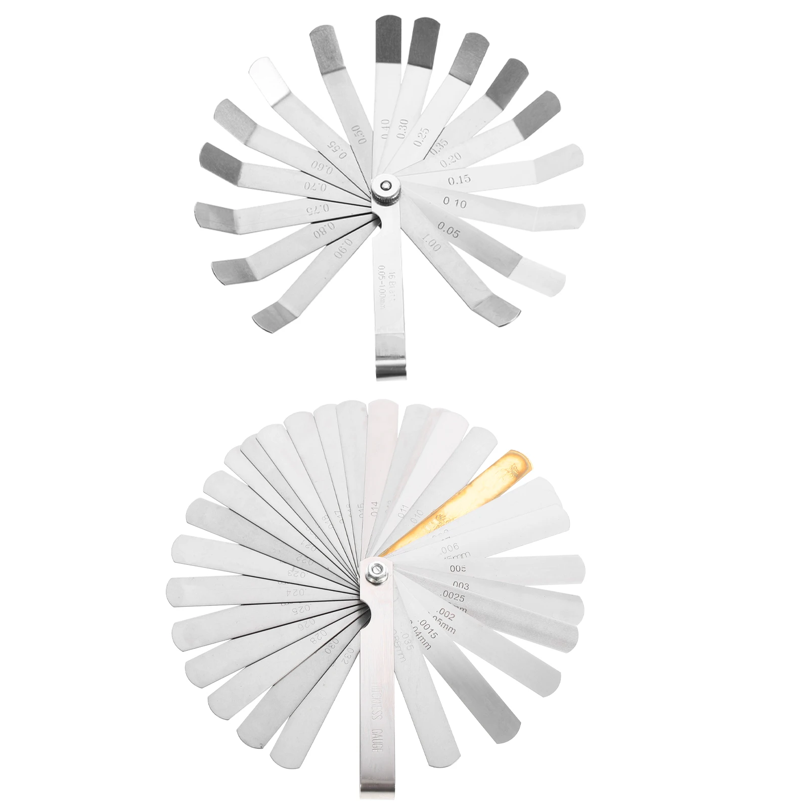 

2pc High-Precision Feeler Gauge Spring Steel Measuring Tool For Gap Width Thickness 360 Degree Rotating Portable Metric Plug