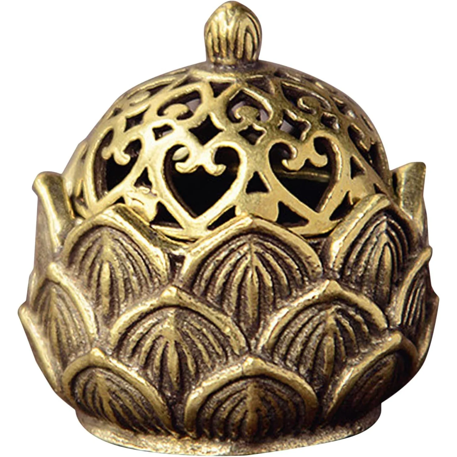 1Pc Golden Lotus Incense Burner Vintage Flower Incense Holder Incense Cone Burner for  Fragrance Decoration Can Be Used As  Deco