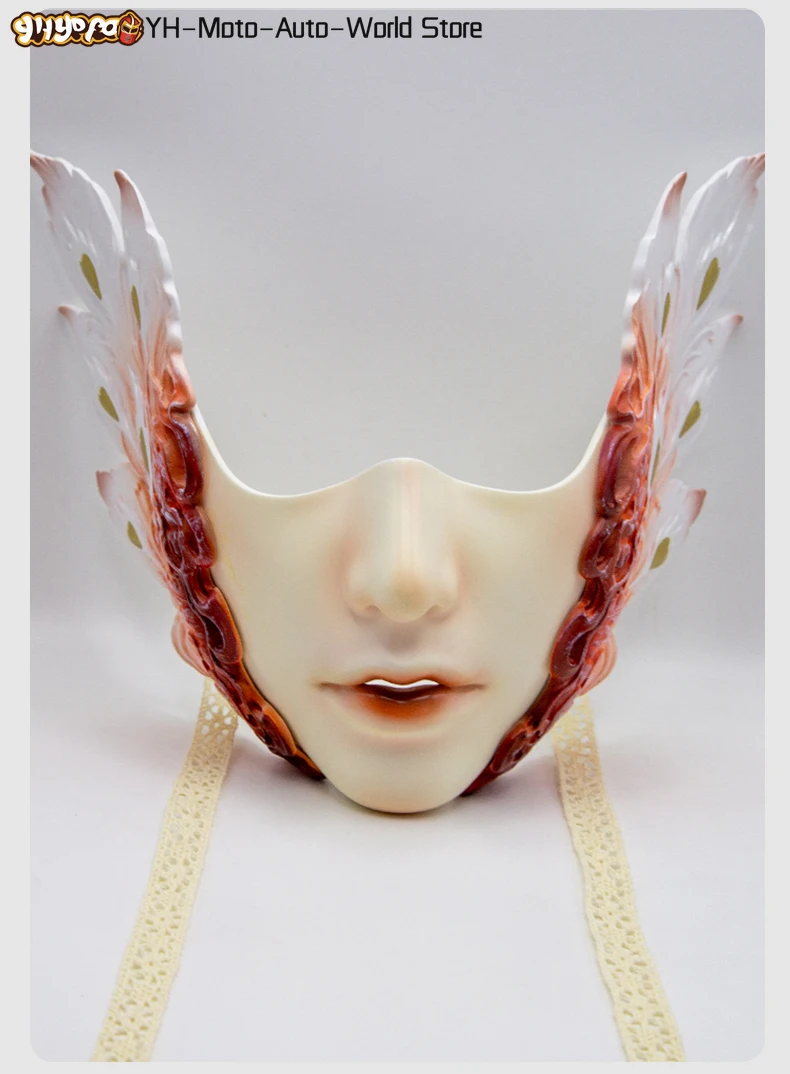 Masque de beauté de mascarade, accessoires de Costume d'halloween, masque esthétique pour femmes, demi-visage de fête, accessoires de Costume Hanfu