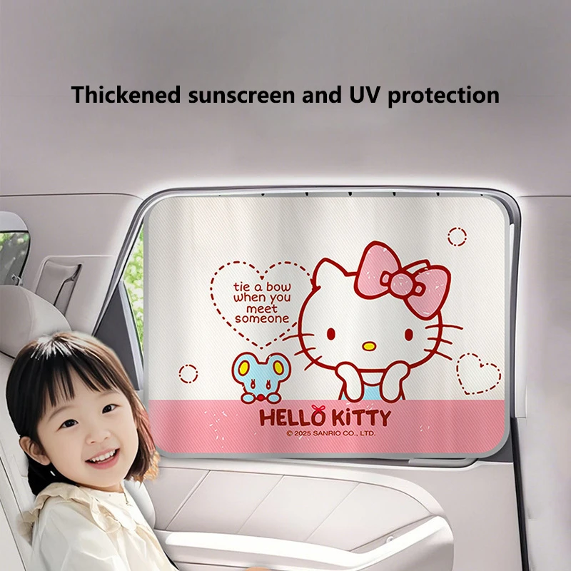 

Солнцезащитные шторки для автомобиля Hello Kitty, шторки-занавески для детских сидений, новые солнцезащитные шторки для автомобильных окон, автомобильные шторки для женщин