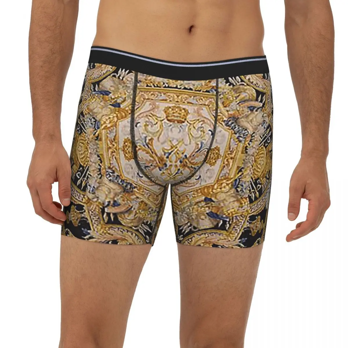 

Длинные трусы-боксеры в стиле барокко Madness, короткие мужские трусы, вентилируемое нижнее белье для мужчин, подарки бойфренду