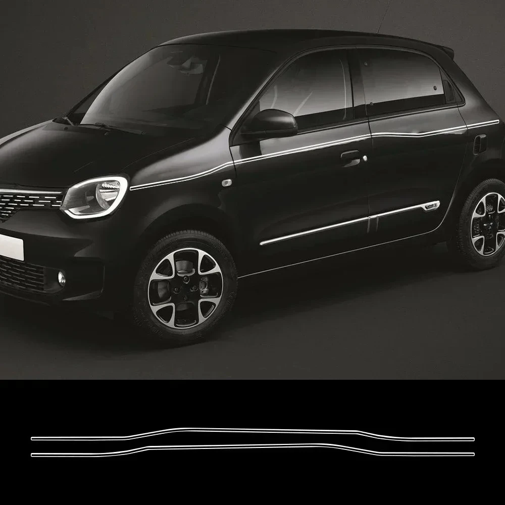 

2 шт. тонких полосатых наклеек на боковые двери автомобиля для Renault Twingo 3, декоративные виниловые наклейки на боковую линию кузова, аксессуары