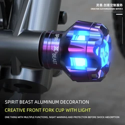 Modified universal electric vehicle with LED front fork cup with light, suitable for Honda motorcycle anti drop cup
