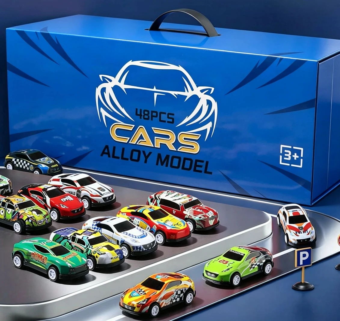 48-Piece Alloy Car Set, Toy Car Models, Tin Racing Cars, Classic Car Models, Christmas Gifts