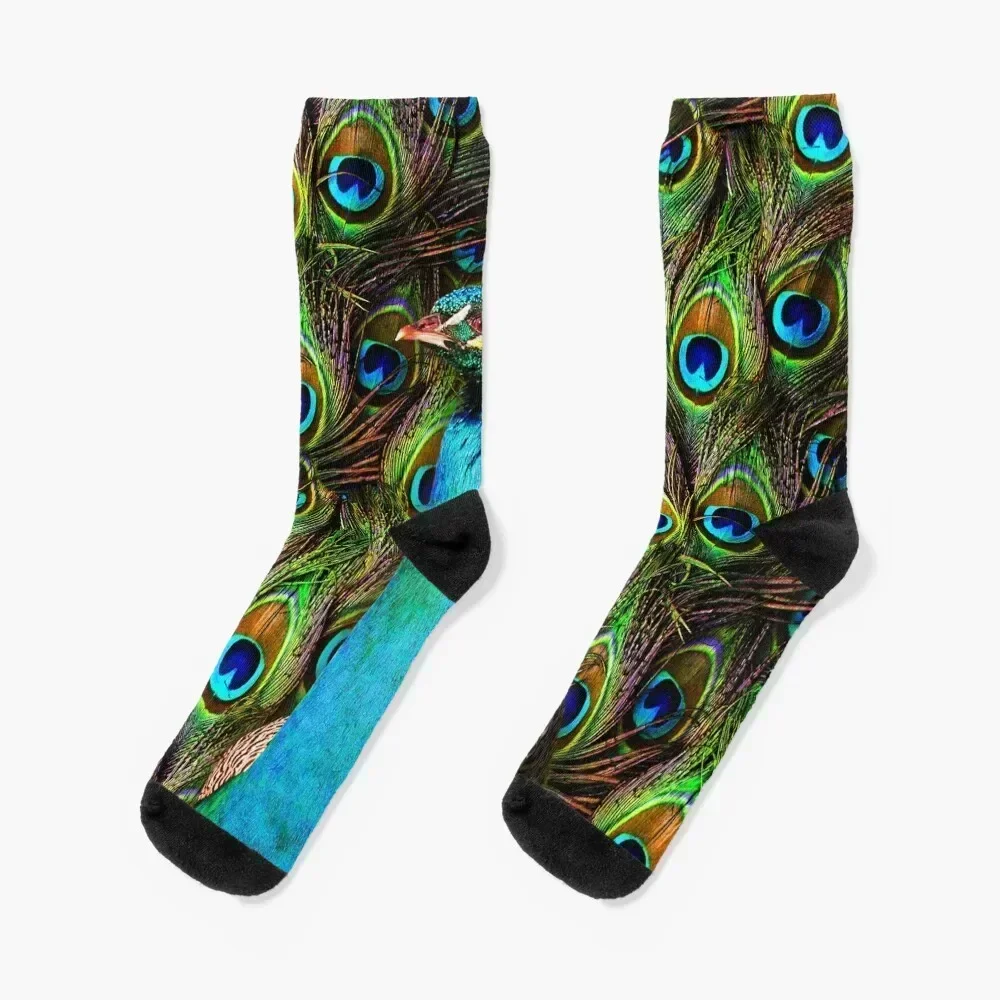 This peacock is watching you! Socks floral sport Climbing christmas gift Socks Male Women's luxury happy luxe Socks Man Women's