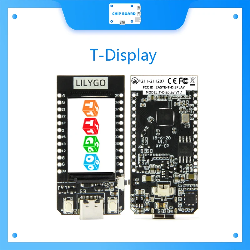 

T-Display 1.14 Inch LCD Control Board ESP32 Wireless Module WiFi Bluetooth Low Power Consumption Development Board