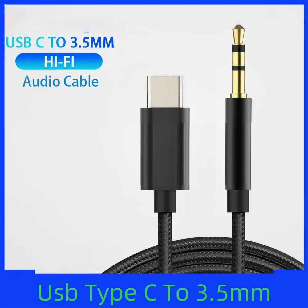 USB C To 3.5MM Aux Audio Cable Converter Car Audio Splitter Type C To Jack Extend Wire For iPhone Huawei Xiaomi Earphone Speaker
