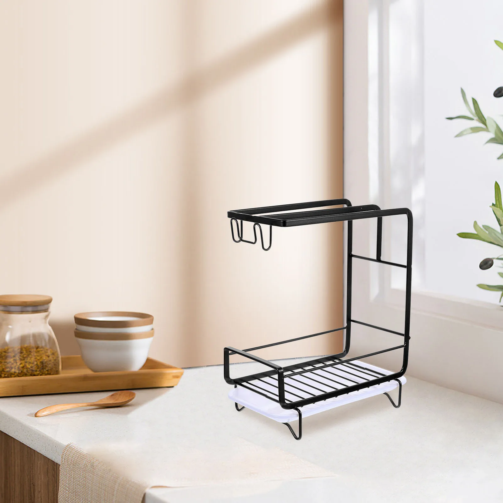 

1Set Kitchen Sponge Holder Reliable Draining Rack for Kitchen Sink Dishcloth Organizer Easy Install Removable Dishcloth Holder