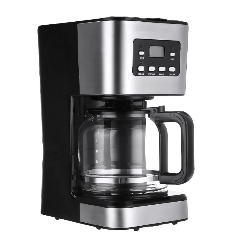 Household Electric Fully Automatic Stainless Steel Rust-proof Drip Coffee Maker All-in-One Machine Cups American Style