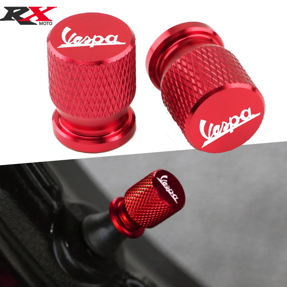 For Vespa GTS GTV LX 60 125 250 300 PX 200 Primavera Sprint Motorcycle Tire Valve Air Port Stem Cover Cap Plug CNC Accessories