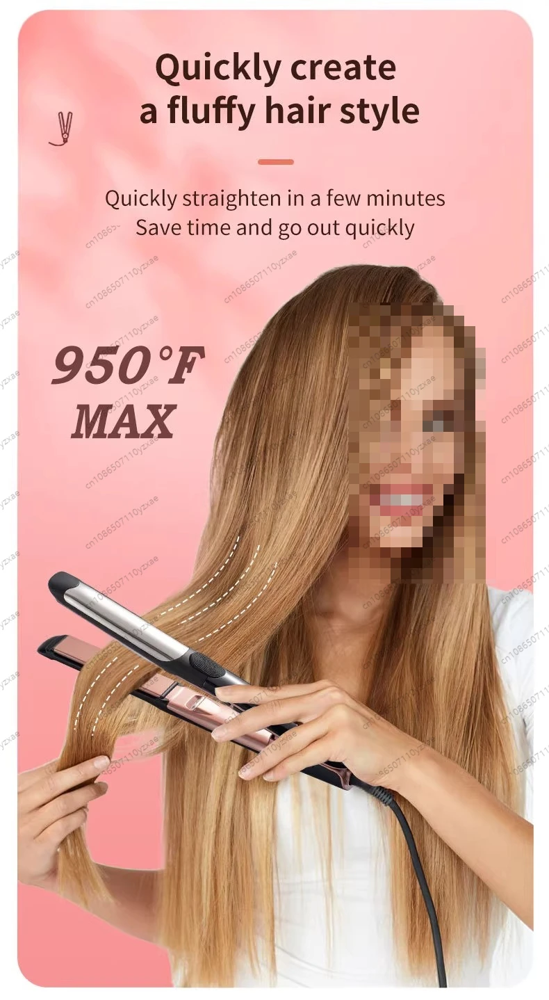 مكواة فرد الشعر ذات الأغراض المزدوجة ذات لفة مستقيمة بقدرة 65 وات، ومشبك لوحة مستقيمة بشاشة رقمية #5