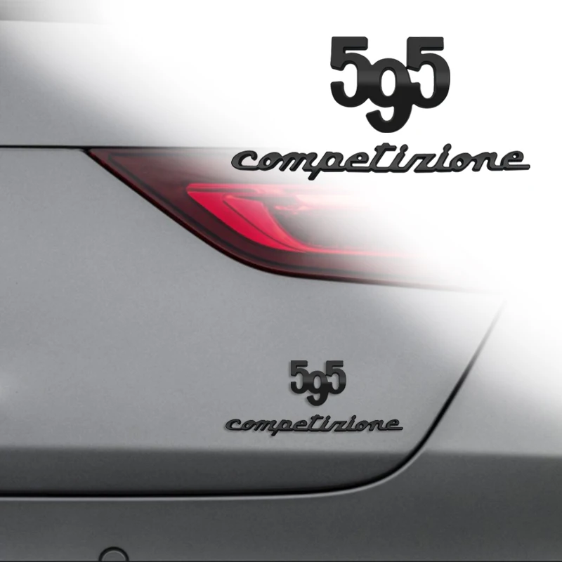 Car Sticker Metal 595 Logo Emblem Badge Trunk Decal For Abarth 695 595 Competizione 70th Anniversary view 3