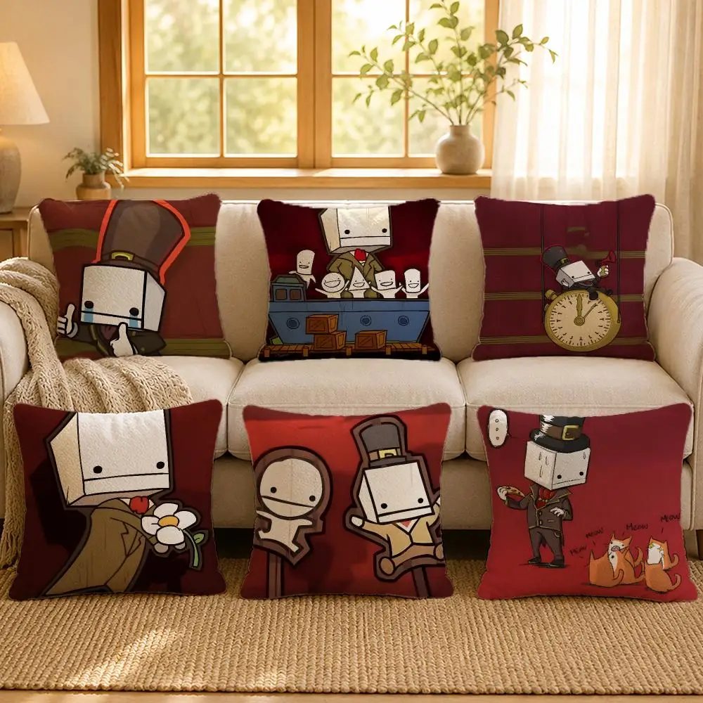 Game BattleBlock Theater Indie Cushion Cover Personalized Short Plush Soft Bedroom Sofa Home Decor Gift