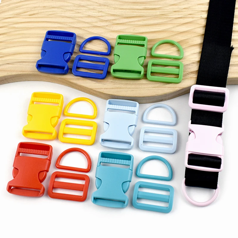 

2-10Sets Meetee Bag Webbing Strap Plastic Fasteners 32/38mm D Ring Buckles Safety Belt Release Buckle Ribbon Adjust Slider Hook