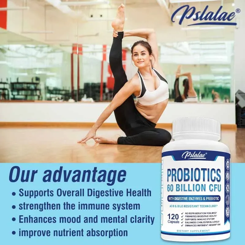 Probiotics, Digestive Health Capsules, Support Occasional Diarrhea, Gas and Bloating, Gluten and Soy Free, 120 Servings