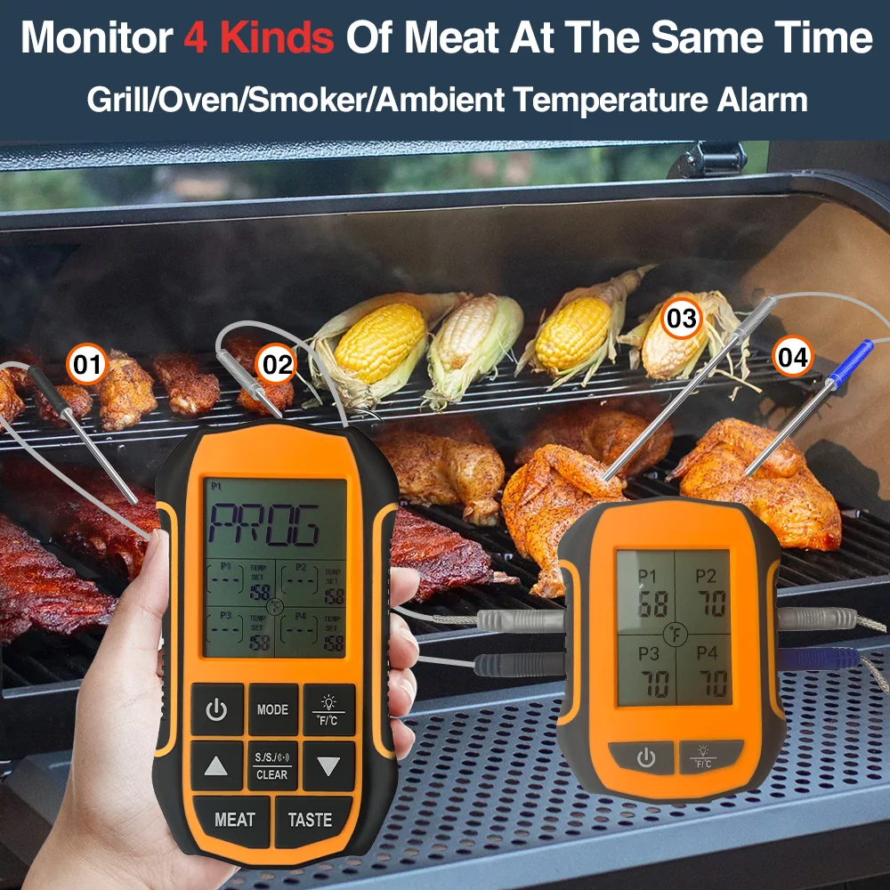 Digital Bluetooth Smart Bbq Thermometer Lcd Screen Kitchen Cooking Food Meat Thermometer Water Milk Oil temperature meter