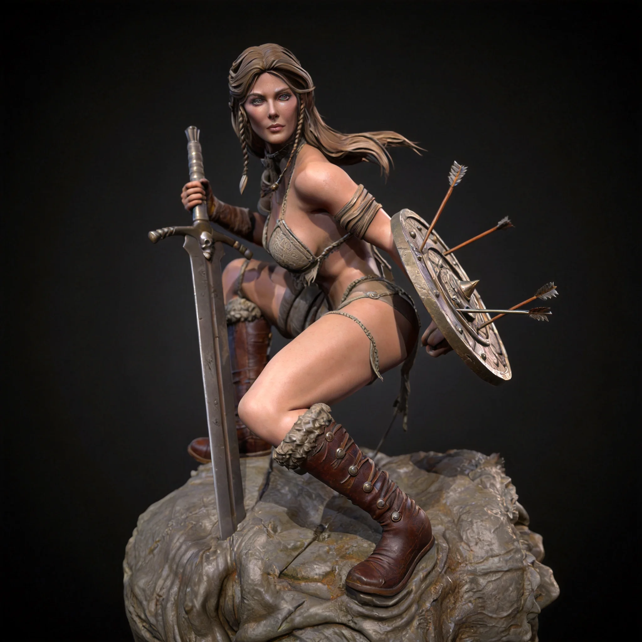 Alturas totais de 50mm, 75mm, 90mm. Kits de modelos em resina, figura de beleza. Necessita ser pintada e montada (impressão 3D) TD-7550/3D.