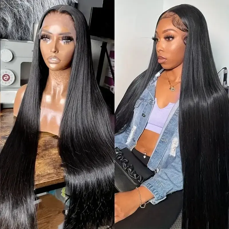 Rosabeauty Nature Color 13x6 Straight Lace Front Wig Human Hair 13X4 Frontal 5X5 Glueless Ready to Wear Wig 250% For Women