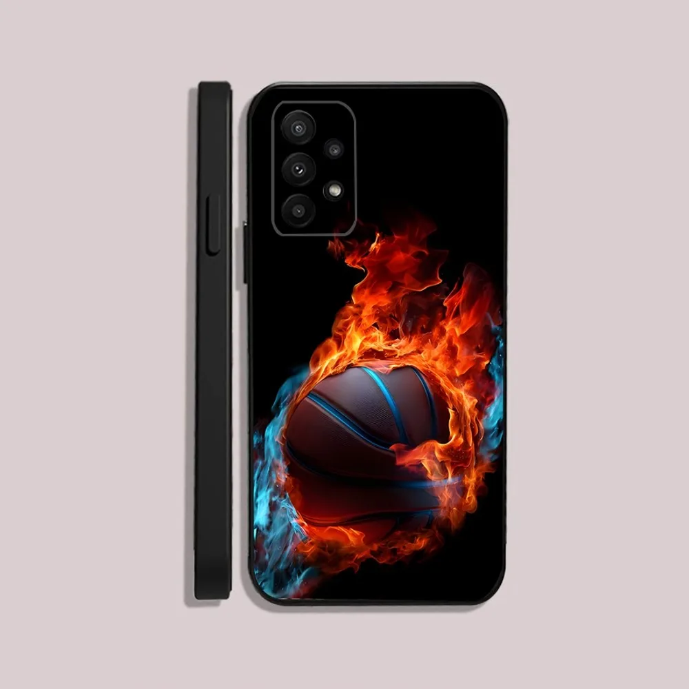 Basketball Basket Sports Phone Case For Samsung S24,23,22,30,21,10,9,Ultra,Plus,Lite,FE,5G Black Soft Case