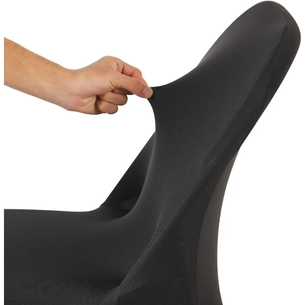 20 عبوة من أغطية الكراسي المصنوعة من الألياف اللدنة السوداء - قماش قابل للتمدد وقابل للغسل لحفلات الزفاف والحفلات والاحتفالات