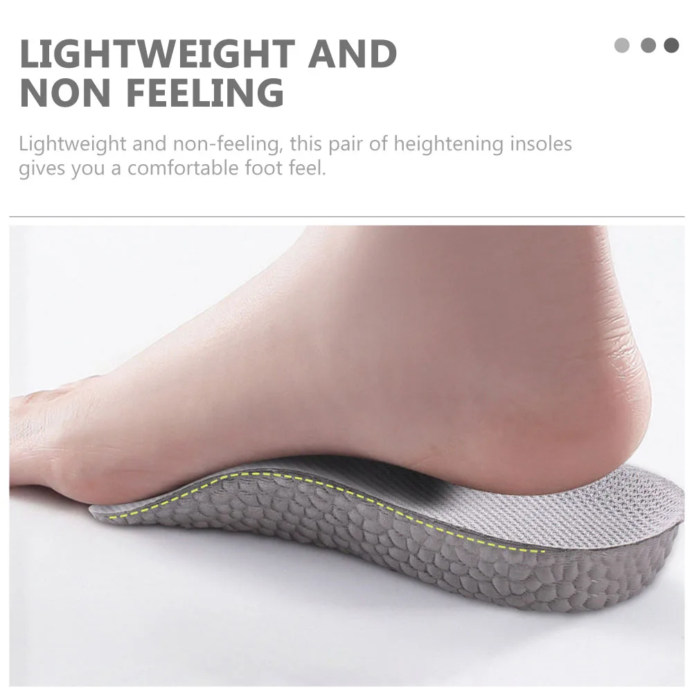 

2pcs Height Increase Insoles Thickened Heel Shoe Pads Comfortable Arch Support Breathable Lightweight Shockproof Shoe Lift