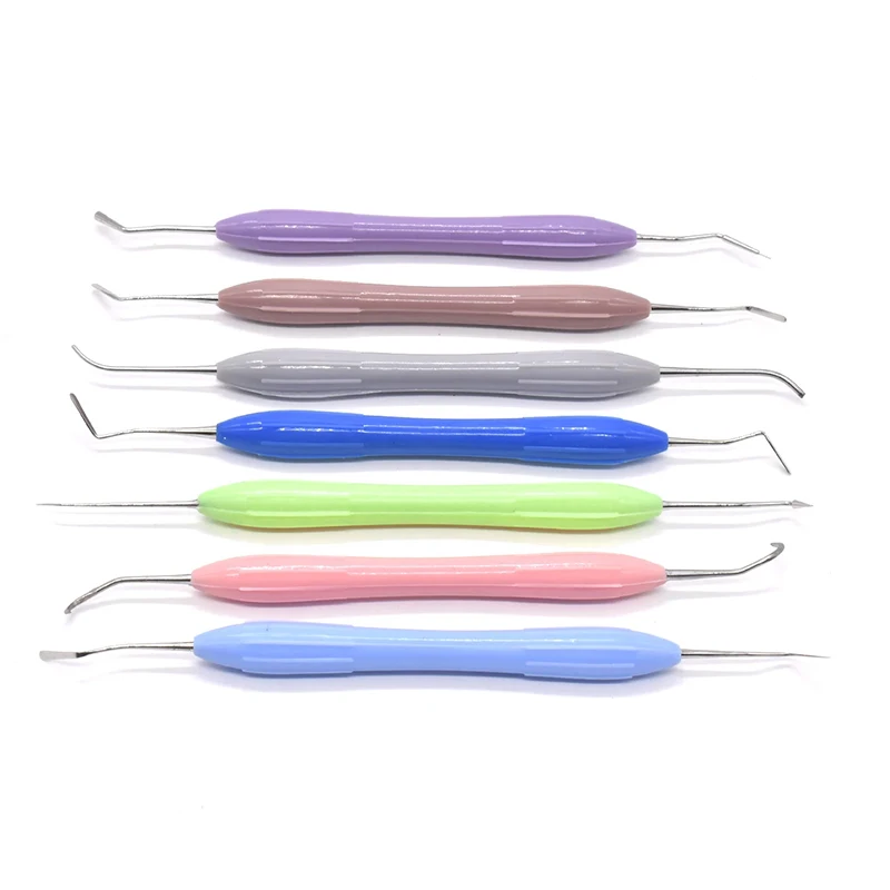 7PCS/SET Dentistry Resin Filler Set Plastic Dresser With Silicone Handle Aesthetic Restoration Kit For Resin Knife Spatula Tools