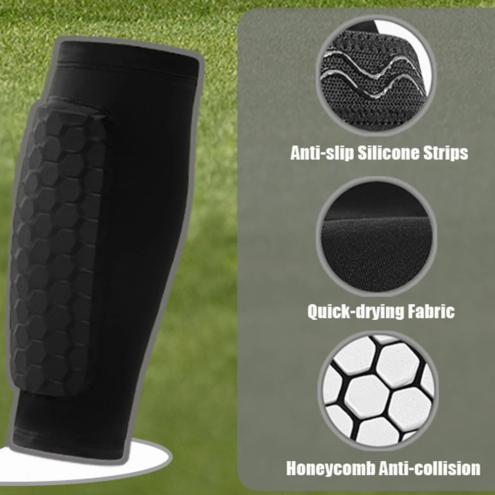 2PCS Soccer Shin Guards Shin Pad,Calf Compression Sleeve with Honeycomb Pads,Support for Shin Splint Baseball Boxing Kickboxing