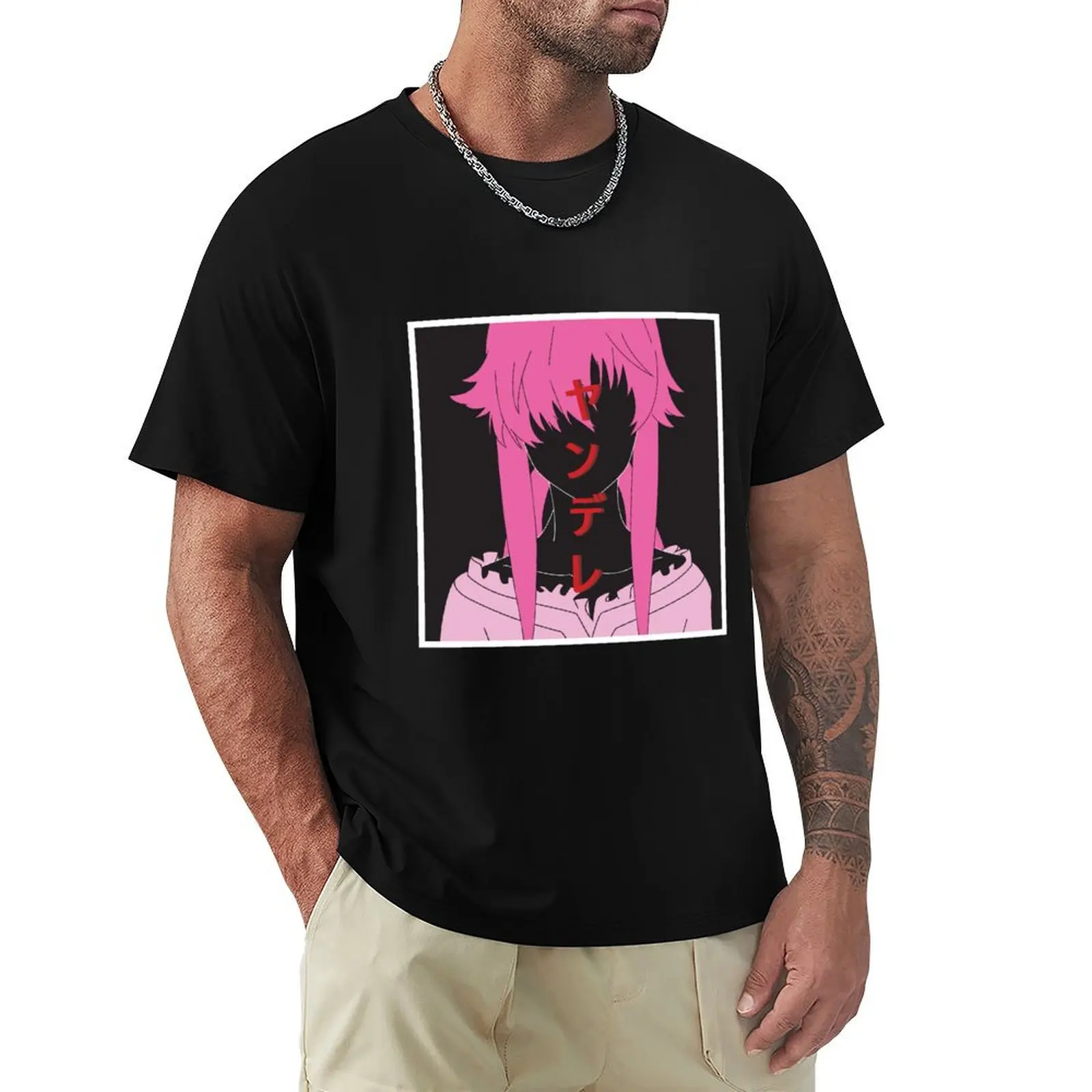 

Yuno Gasai ''Yandere'' T-Shirt Basic Solid Color Short Sleeve Cotton Top
