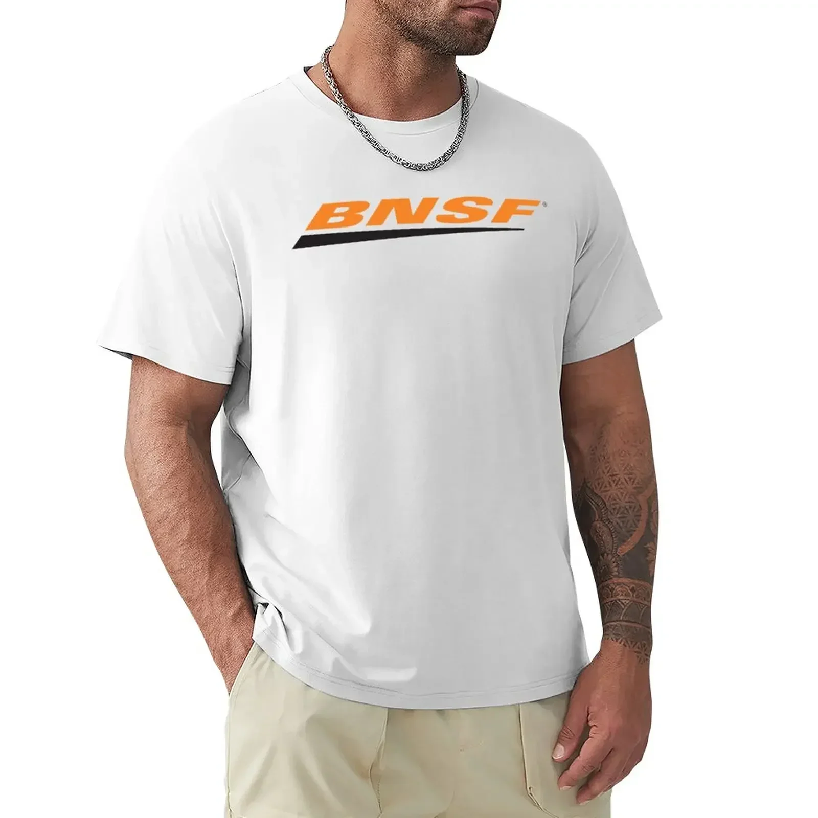 

heavyweight t shirts oversized t shirt mens t shirts casual stylish BNSF Train Logo T-Shirt Summer vintage funny Short Sleeve