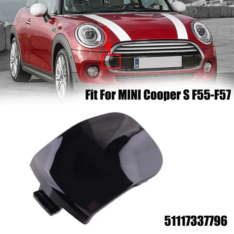 Tapa de cubierta de gancho de remolque de parachoques delantero ABS para MINI Cooper S F55 F56 F57, tapa de ojo de remolque lateral derecho, accesorios de coche, 51117337796