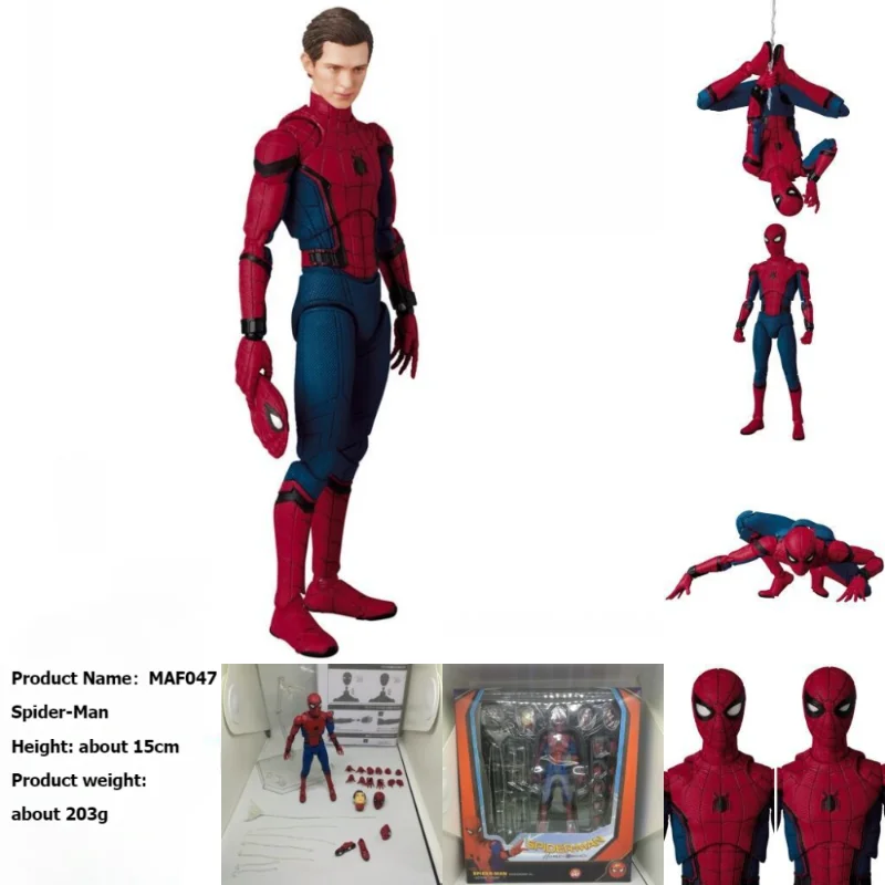 MAF047 Spiderman Action Figure Toys Tom Holland Spider Man Statue Model Doll Ornament Collectible Gifts for Boyfriend Childre