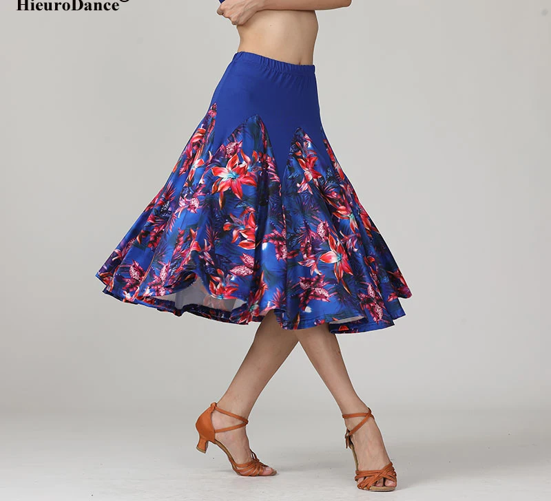 Sexy Floral Flower Ballroom Latin Skirt Cha Cha Rumba Samba Tango Salsa Dress Modern Dance Costume Practice Dancing Wear