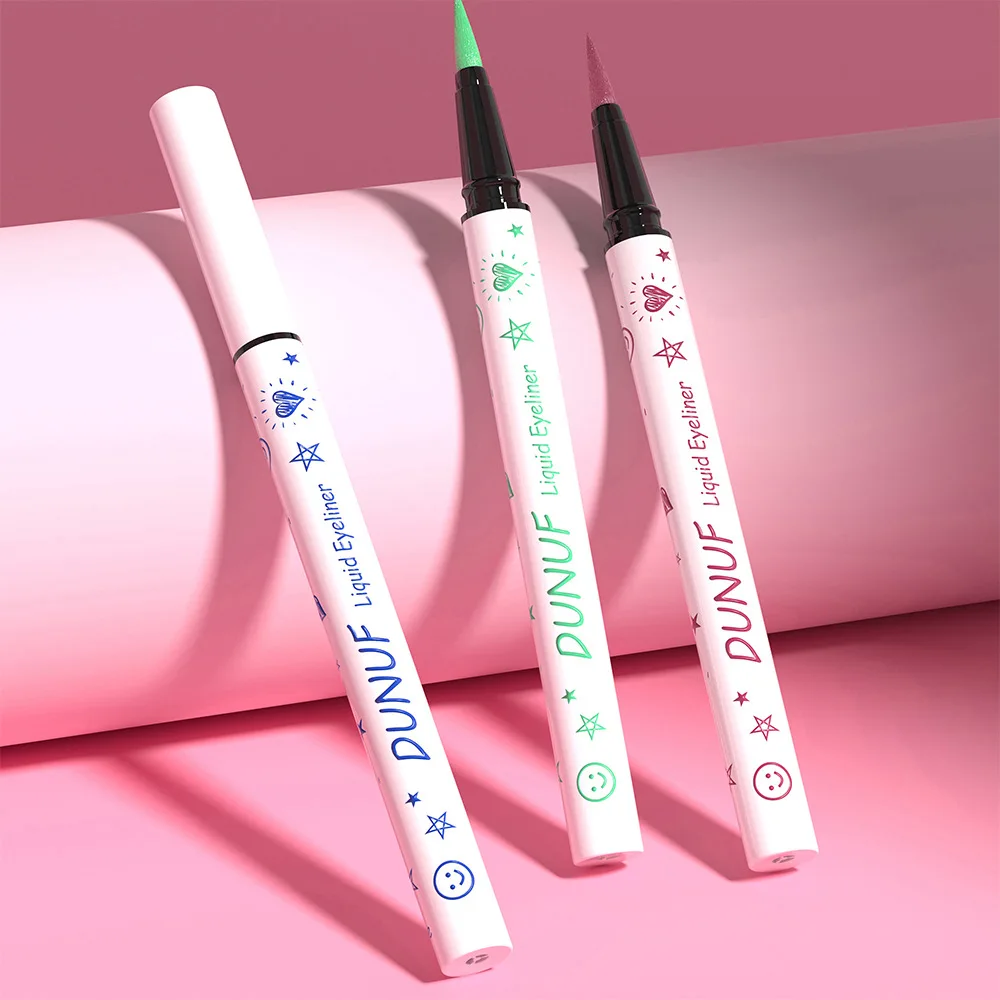 6-teiliges flüssiges Eyeliner-Set, wasserfest, wischfest, lebendige Farben, langlebige Präzisionspitze für geflügeltes Katzenaugen-Party-Make-up