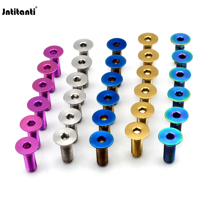 Jntitanti Countersunk Gr.5 Titanium Alloy Ti-6Al-4V Bolt M5 for Auto Steering Wheel Modification