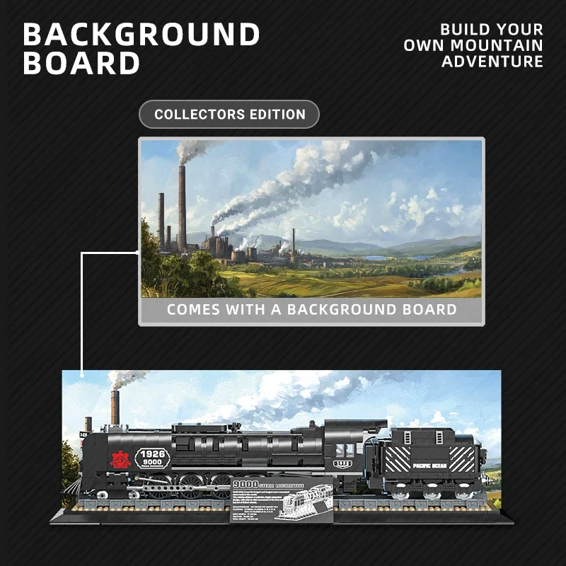 1546PCS MOC Pacific Railway 9000 Steam Train Building Blocks Bricks Assembling Model DIY Toys for Boys Kids Birthday Gifts