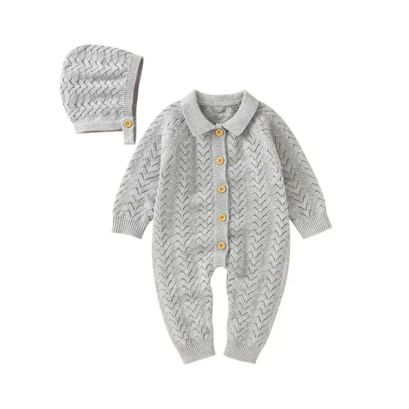 

Newborn Baby Romper Cotton Knit Infant Girl Onesie Jumpsuit Fashion Turn-down Collar Toddler Boy Kid Clothing Long Sleeve Autumn