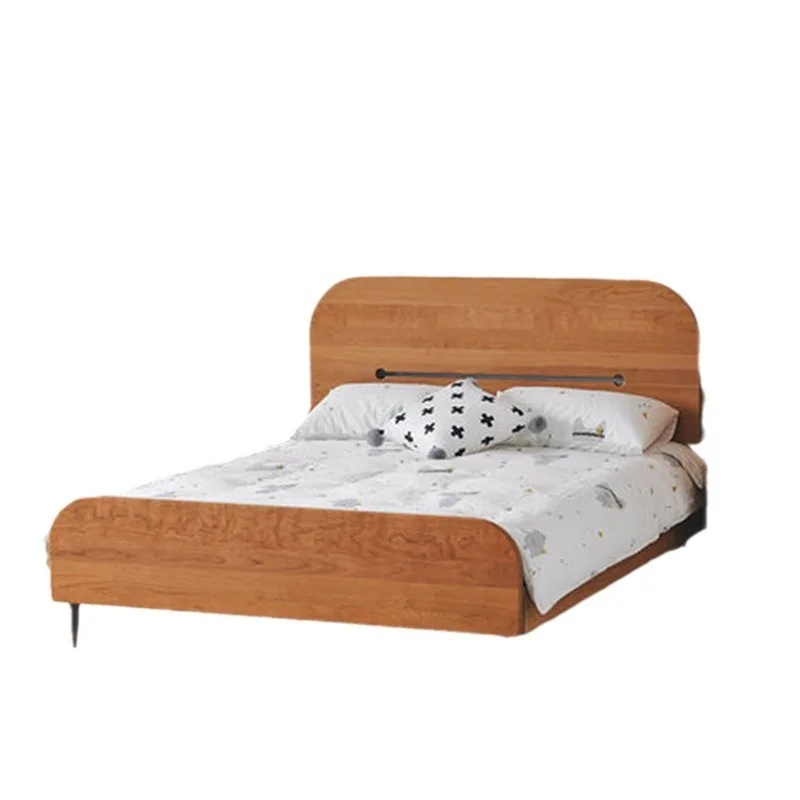 10 years stable, cherry wood Dudu solid wood bed Nordic 1.5 meters bed cartoon design single bed, wood wax oil