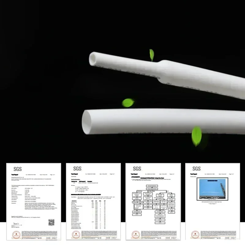 1~25m White 2:1 Heat Shrink Tube Diameter0.6mm~80mm Heat-shrink Tubing Wire Repair Protector Cable Connector Insulation Sleeving