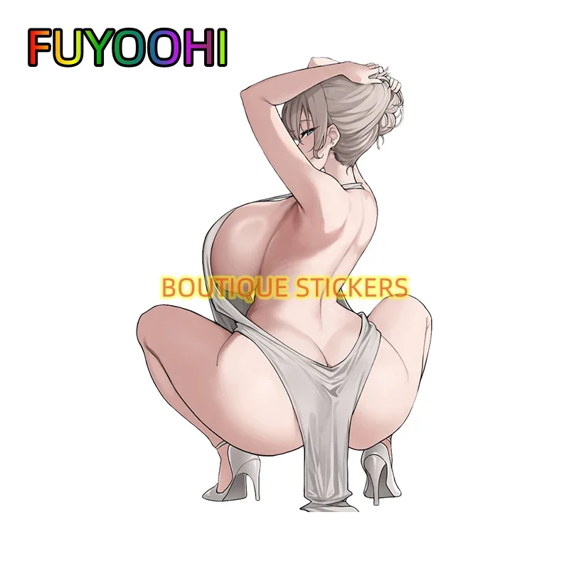 FUYOOHI Boutique Stickers Uzaki-chan Evening Dress Butt Car Decals Sunscreen Anime Car Stickers Door Protector Trunk Laptop