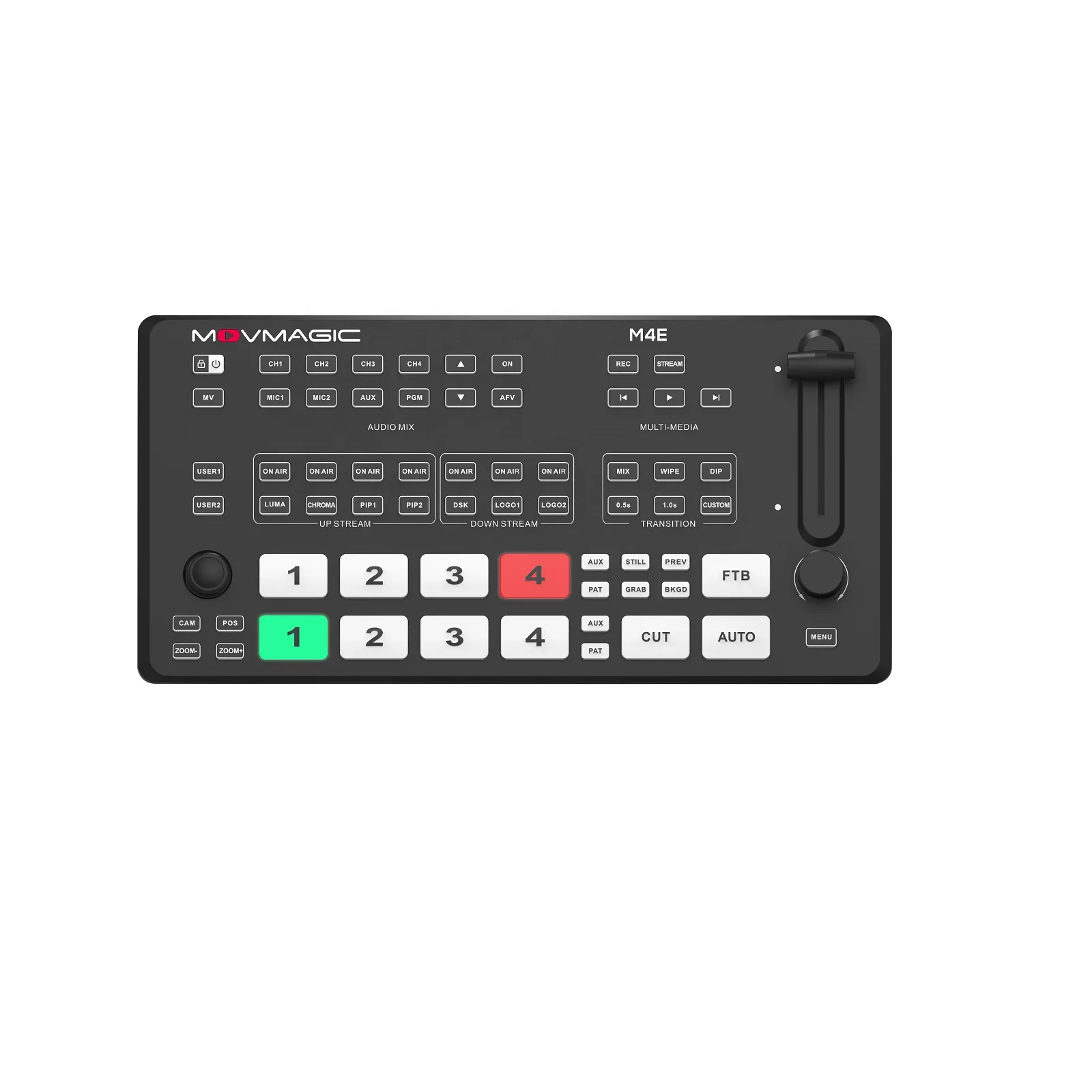 MOVMAGIC M4E 5-channel HD  MI Compatible NDI&USB Video Switcher Video Audio Mixer 4k for Live Streaming Recording