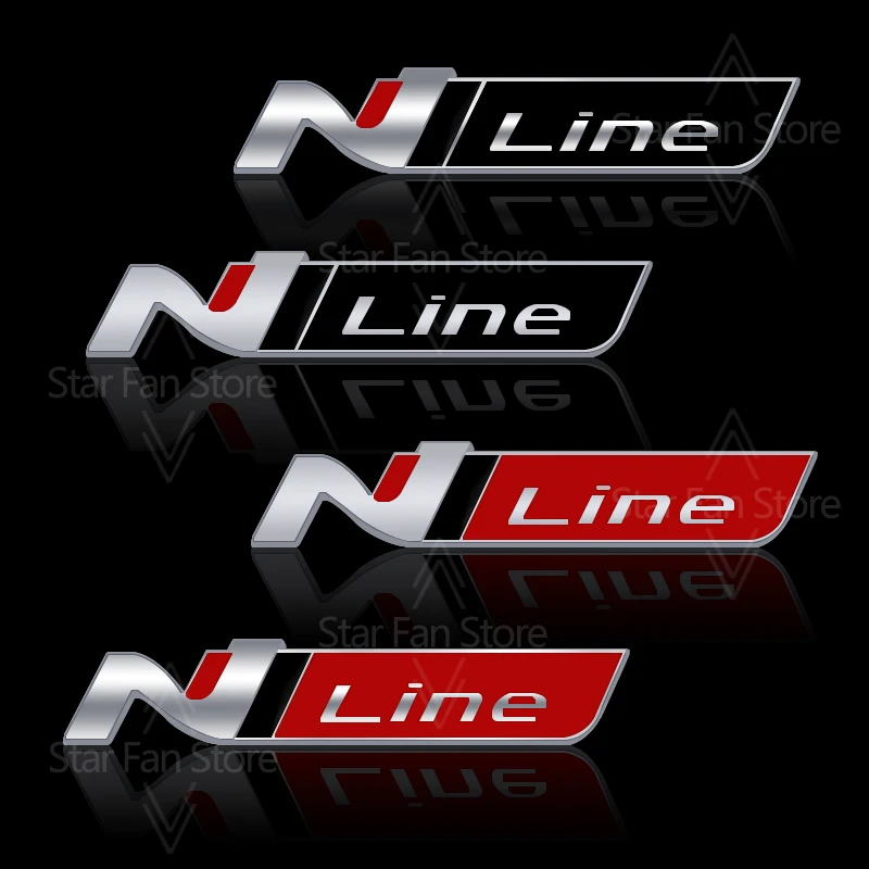 شارة معدنية على شكل حرف N لشركة هيونداي فيلوستر إلنترا I30 I10 I20 توسكاني أيونيك ملصقات ثلاثية الأبعاد عجلة توجيه سيارة شعار ملحقات مائي #3