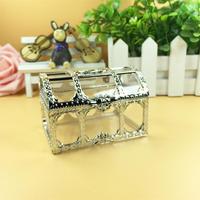 Mini Gold/Silver Transparent Jewelry Storage Box Clear Candy Pirate Storage Organizer Vintage Trinket Keepsake Treasure Chest