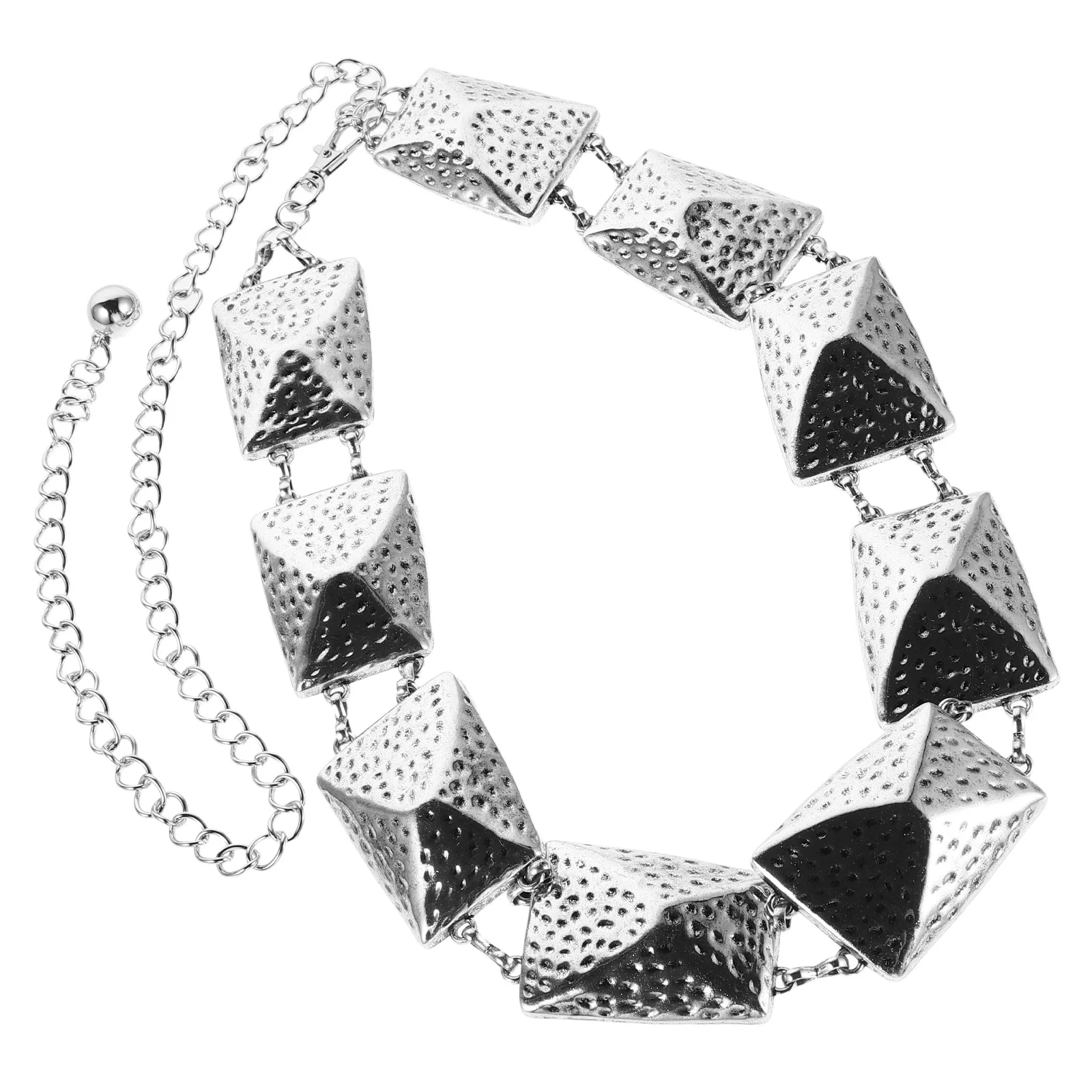 

Adjustable Golden Chain Belt for Women Pyramid Link Metal Waist Chain Fashion Dress Accessory Chunky Body Belt Boho Inspired