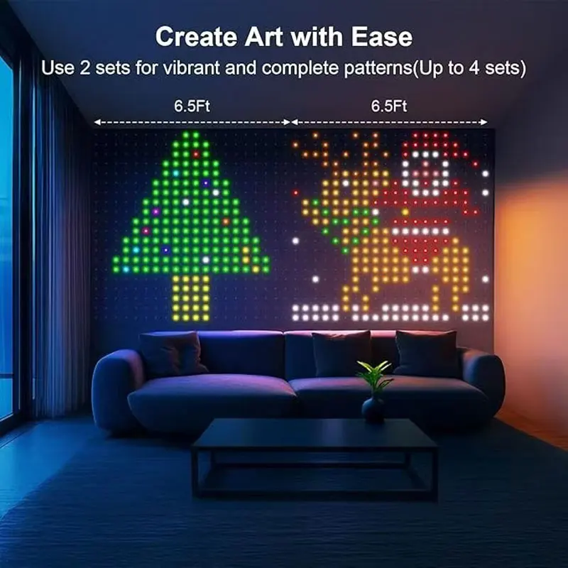 Music Sync Smart RGB LED Curtain Lights – APP-Controlled with DIY Text Animation | Perfect for Party & Home Decor