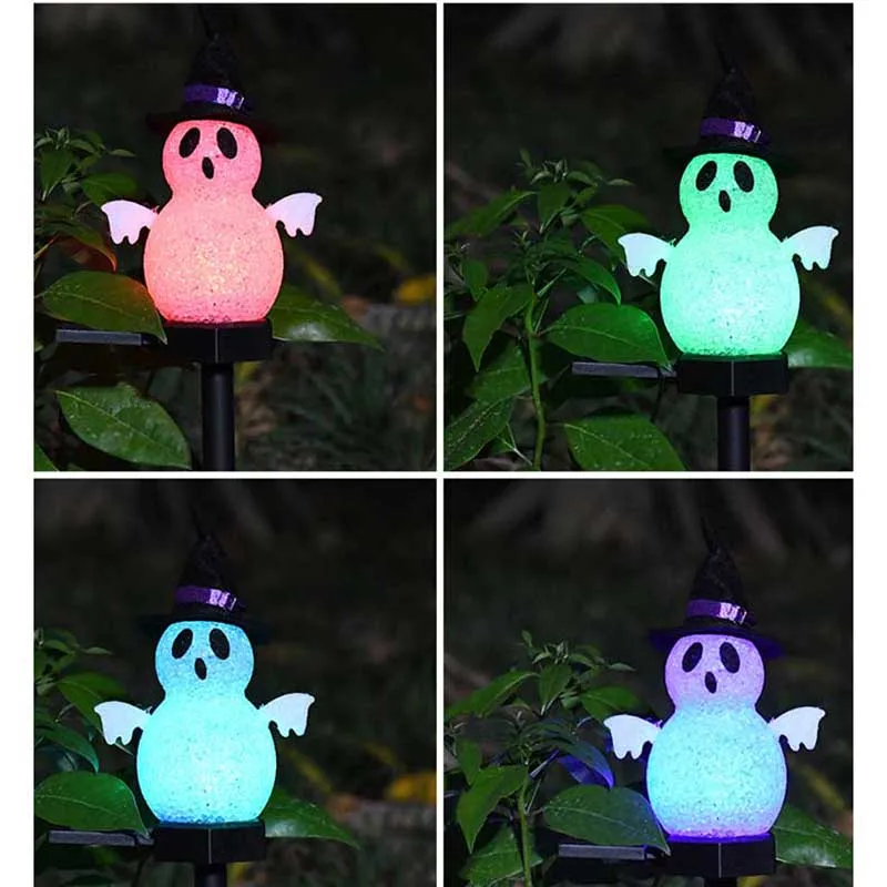 Solar Pumpkin Lantern Halloween Party Outdoor Waterproof Ghost Insertion Courtyard Atmosphere Decoration Lawn Light