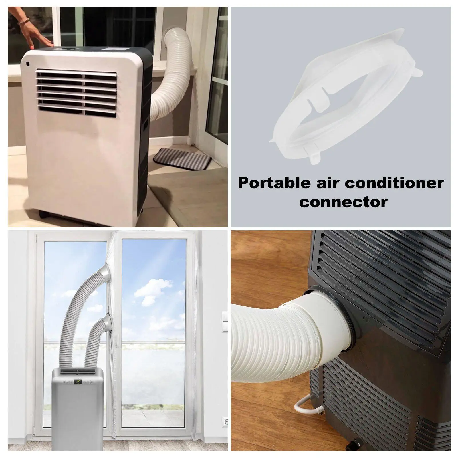 Ac Exhaust Hose Coupler Universal Precise Leakproof Portable Adapter Air Conditioner Tube Connector For Home Dorm Office Bedroom
