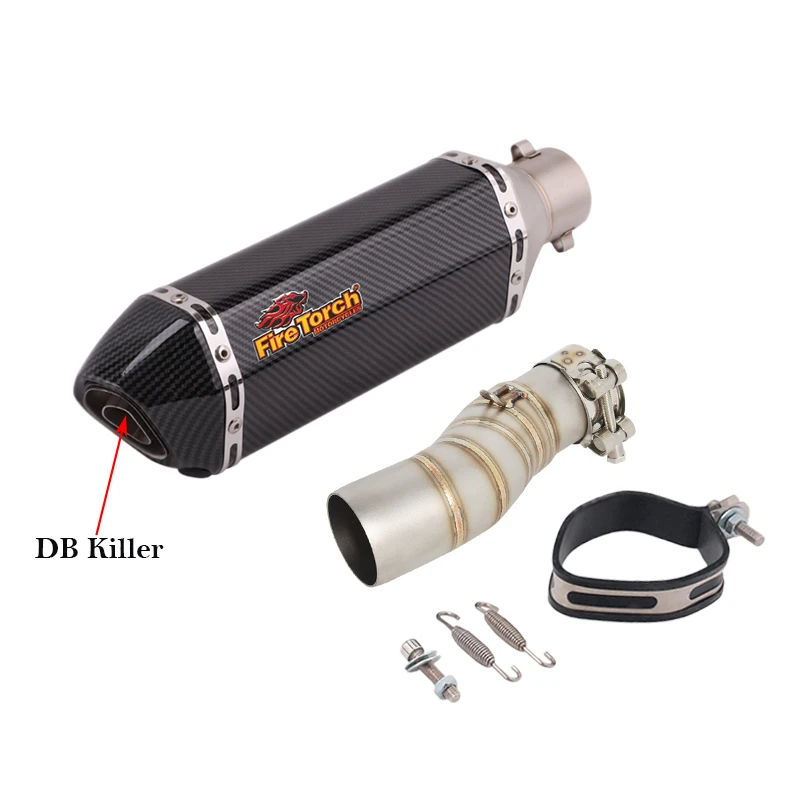 Slip On For CFMOTO 450MT 450 MT 2024 2025 Motorcycle Exhaust System 51mm Middle Link Pipe With Muffler Moto Removable DB Killer