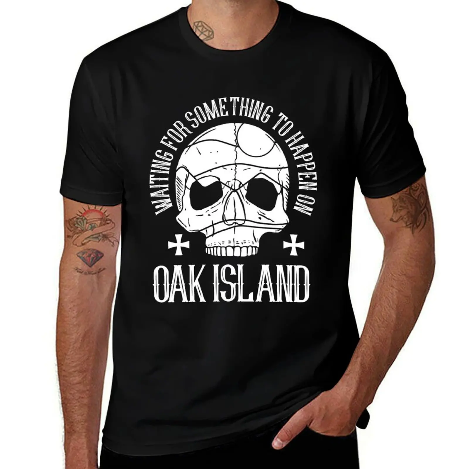 

Футболка Oak Island Waiting For Something Templar Treasure Hunting Gift, футболки с принтами, мужская футболка, роскошная футболка