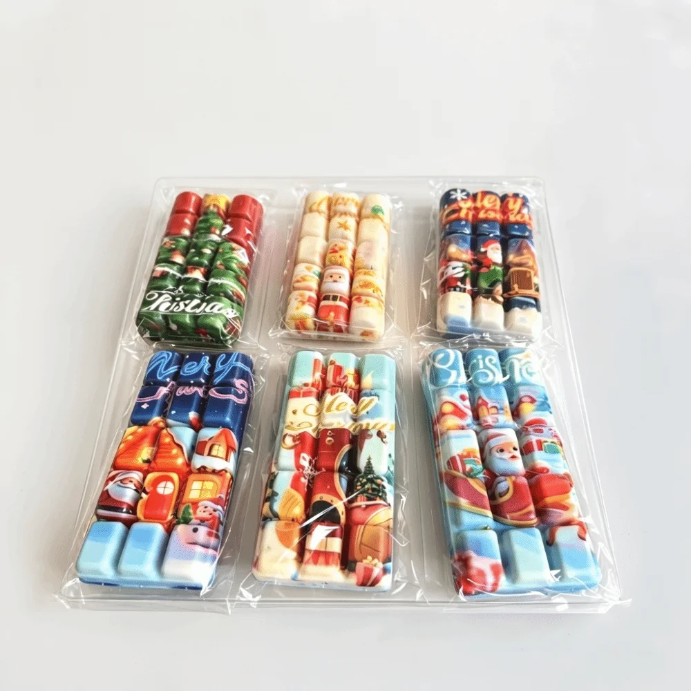 PU Material Chocolate Squishy Toys Multicolor Slow Rising Christmas Chocolate Squish Toys Large Size Crunchy Texture